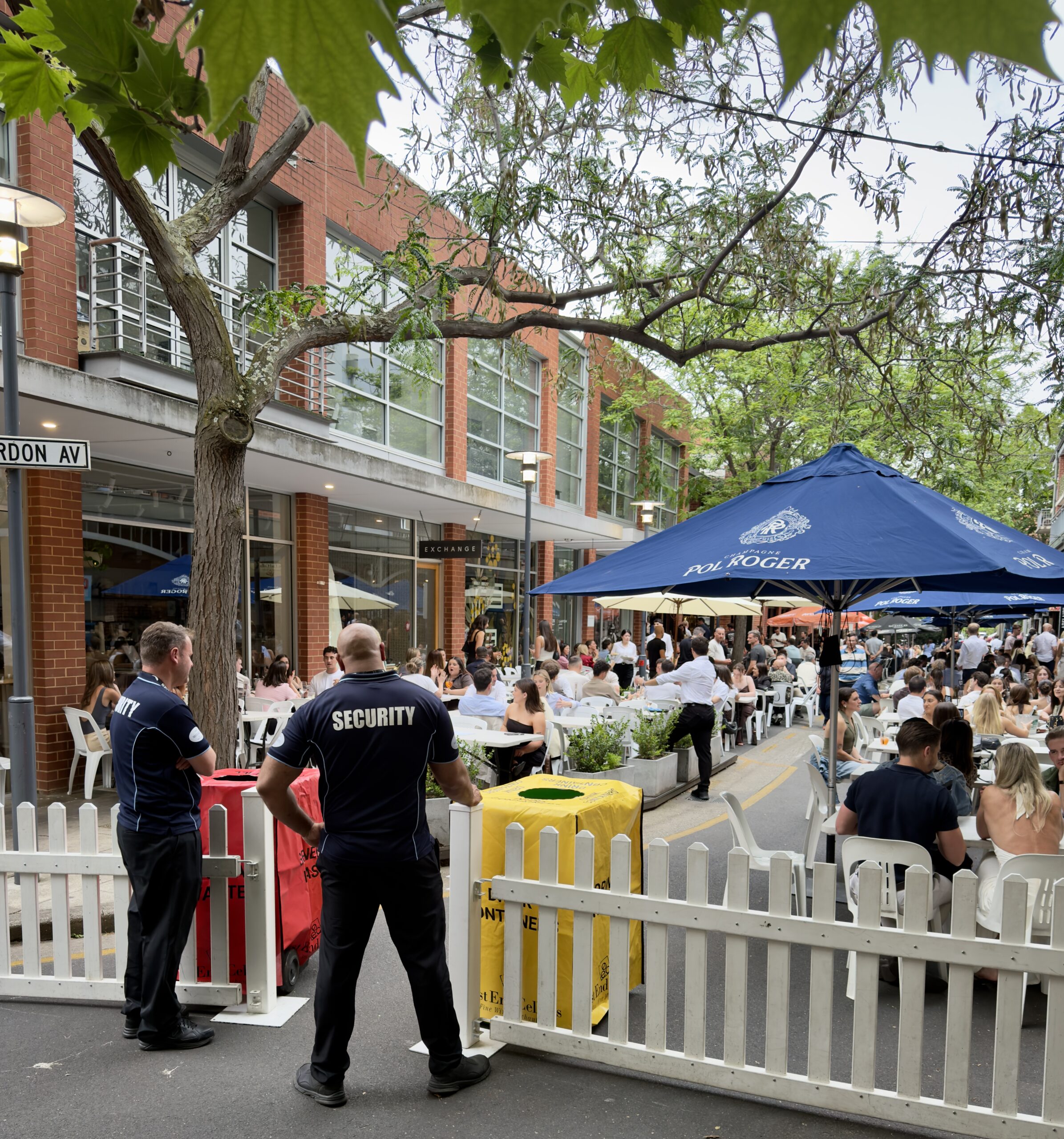 Event security guards managing crowd control at an Adelaide event