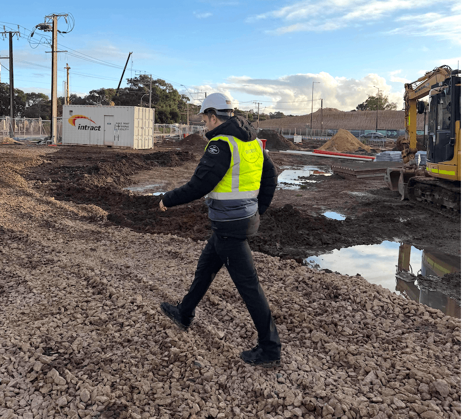 Construction site security guard in Brisbane