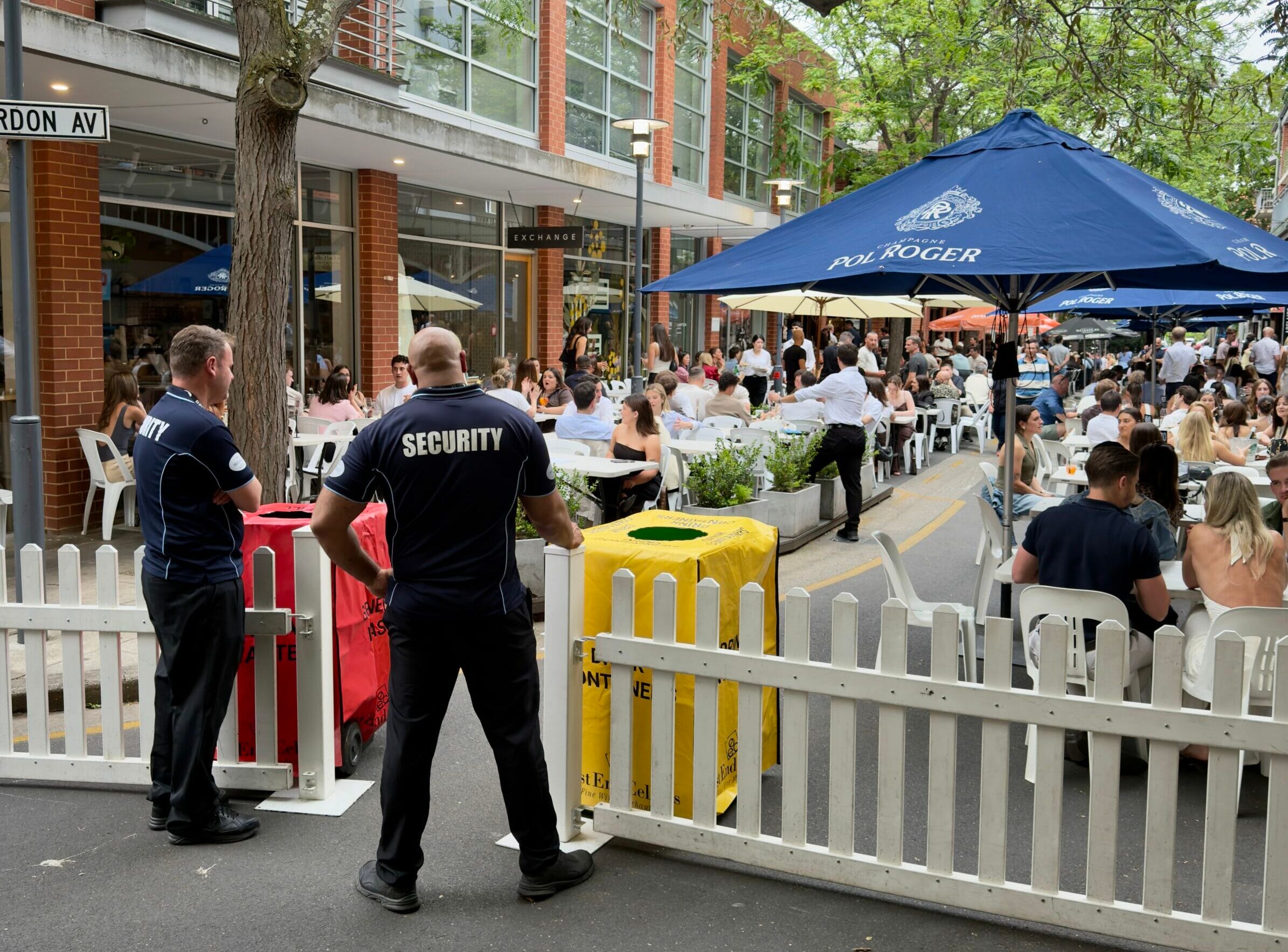 Event security guards Melbourne providing crowd control at an event